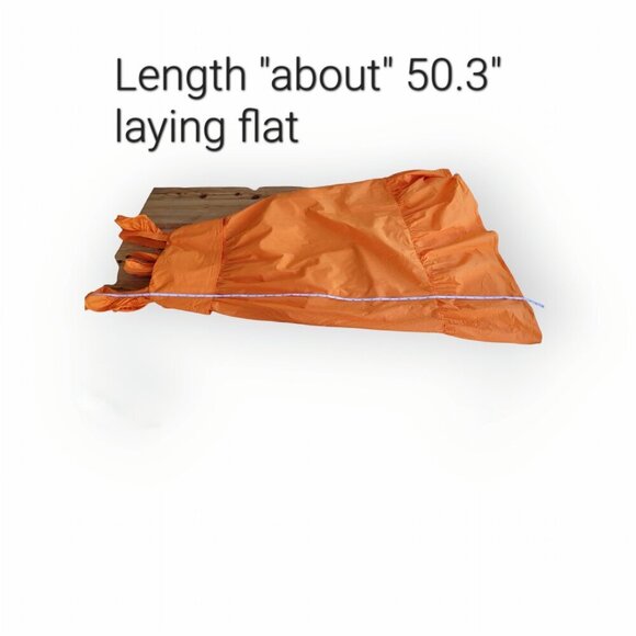 Adelyn Rae orange Soshani Poplin Flutter Sleeve Squareneck Midi Dress size L EUC - Picture 7 of 10